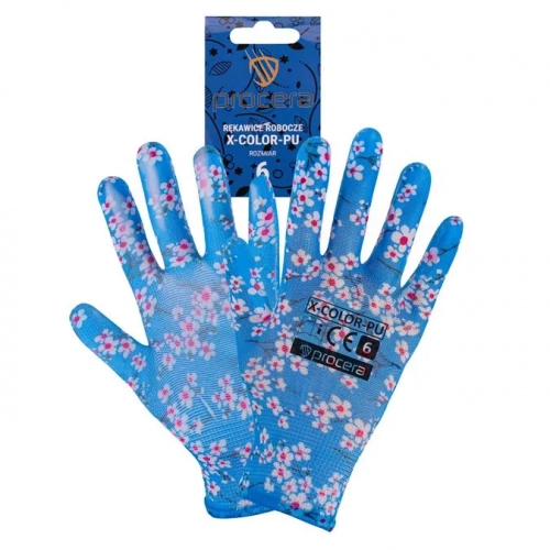 RĘKAWICE OCHRONNE POWLEKANE PU X-COLOR-PU ROZM 6-9